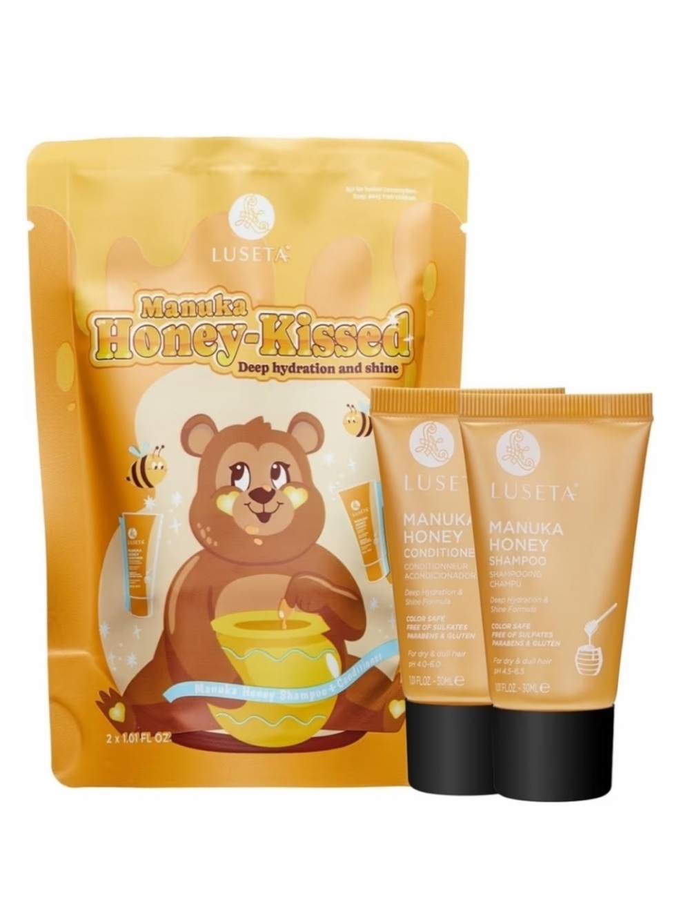 LUSETA MANUKA HONEY-KISSED HYDRATION & SHINE SHAMPOO & CONDITIONER SET